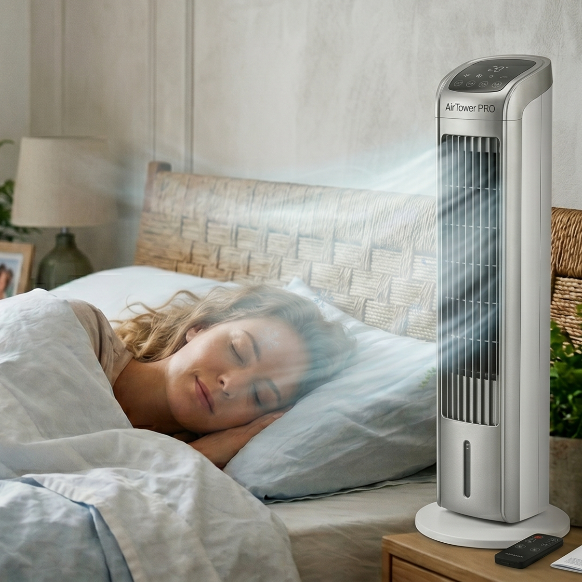 AirTower PRO™ — Ultra silencioso, perfecto de noche